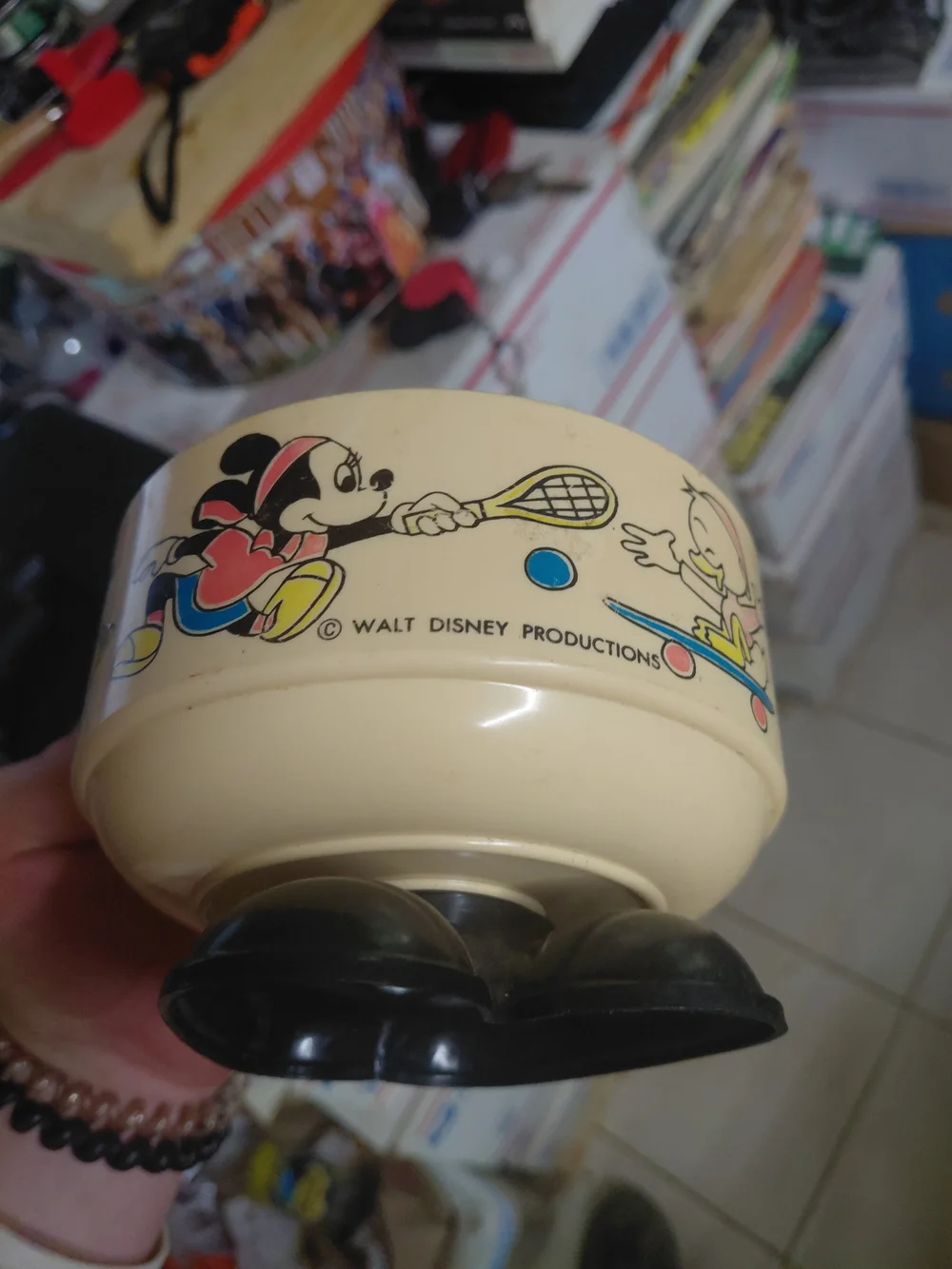 vintage Walt Disney Productions plastic footed cereal or snack bowl